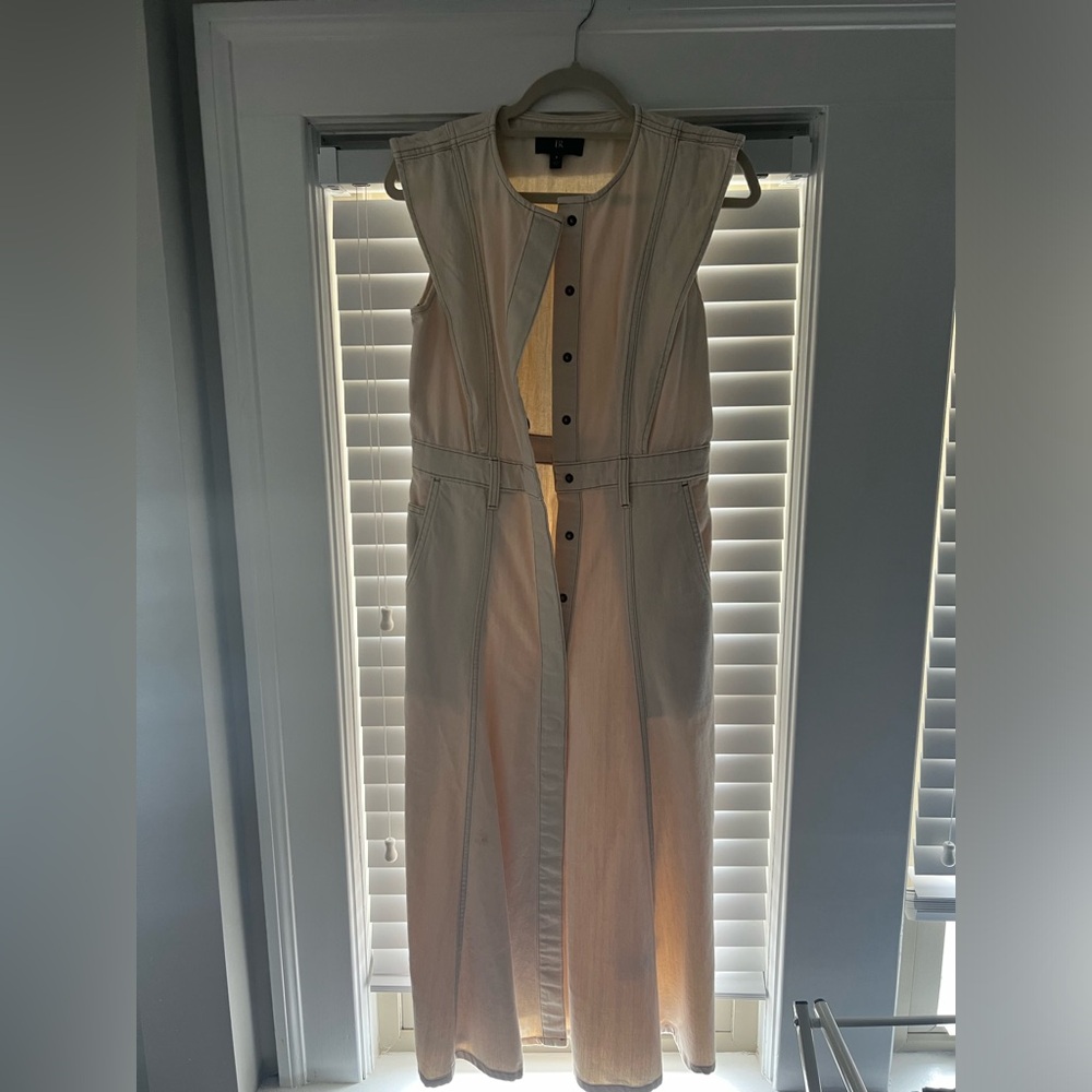 Banana republic Ella denim midi dress in Ecru